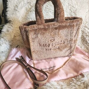 NWT Kate Spade Ella Shearling 2-Way Neutral Tote